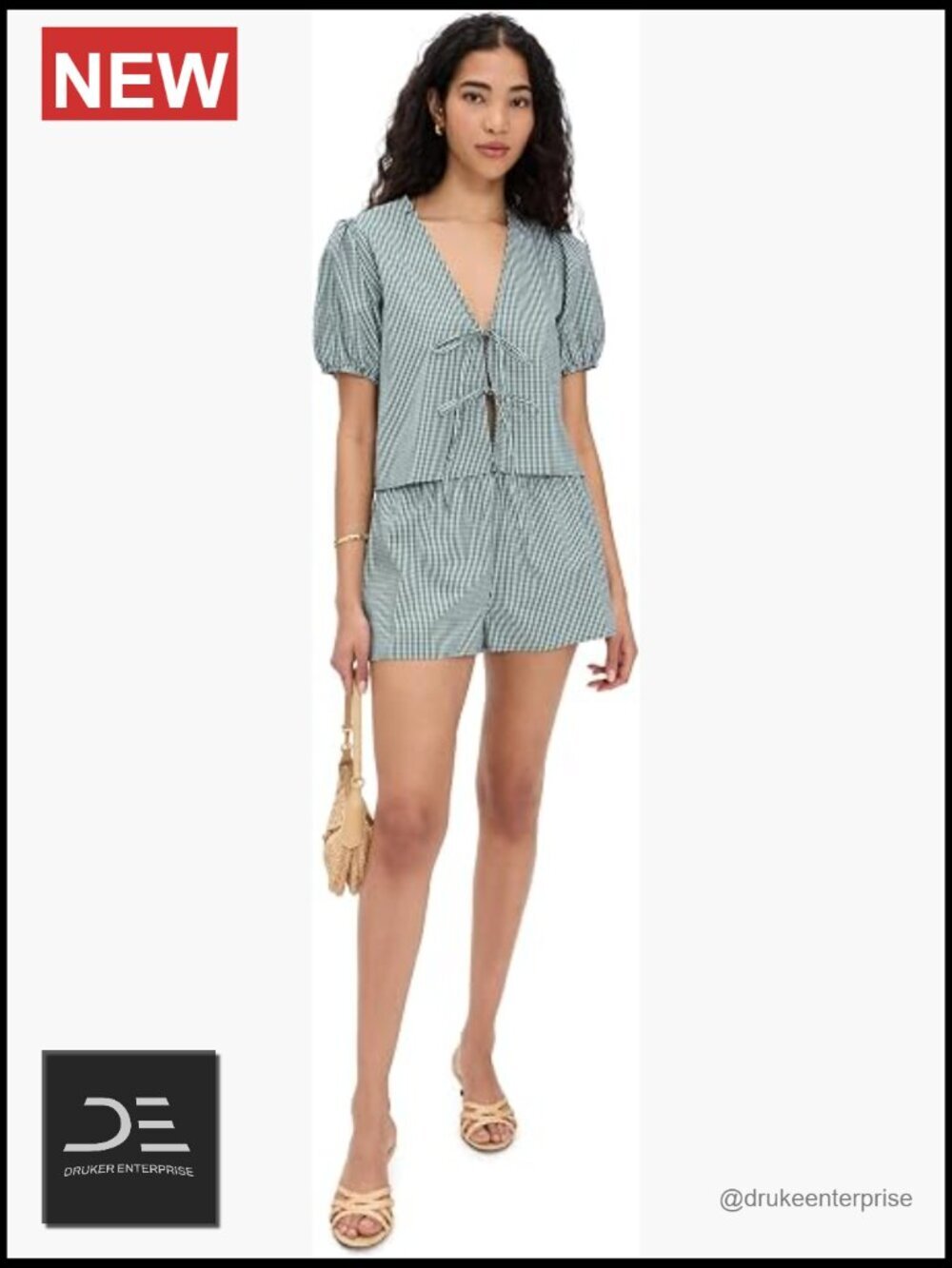Costume Set - 2 Piece Gingham Check Top and Shorts